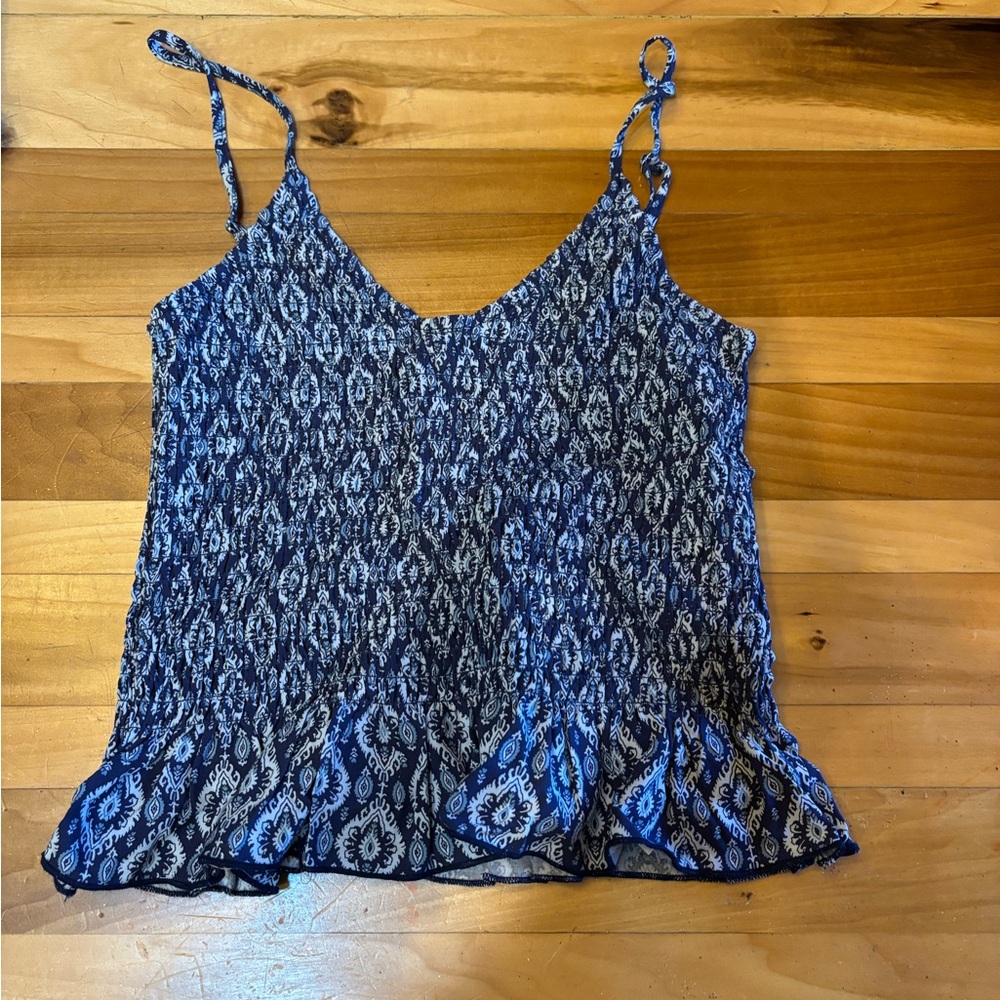 Streetwear Society Navy and White Patterned Camisole